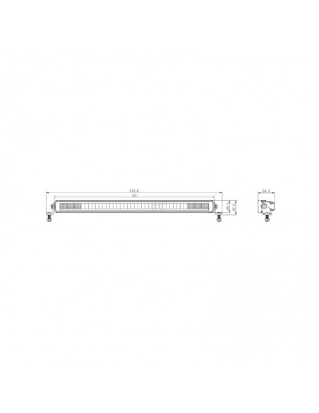 barra de luz de trabajo led, 105 w, 8820 lm, rectangular, 12/24 v, blanco/naranja, 522 x 40 x 54 mm enchufe deutsch, haz