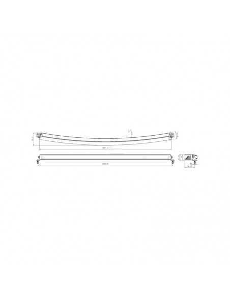 barra de luz de trabajo led, 210 w, 17640 lm, rectangular, 12/24 v, blanco/naranja, 1007,1 x 40 x 54,4 mm enchufe deutsc