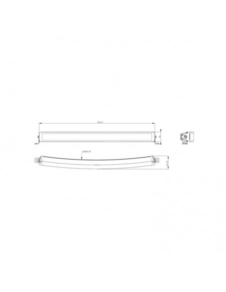 barra de luz de trabajo led, 300 w, 25200 lm, rectangular, 12/24 v, blanco/naranja, 814,9 x 70 x 78,6 mm enchufe deutsch