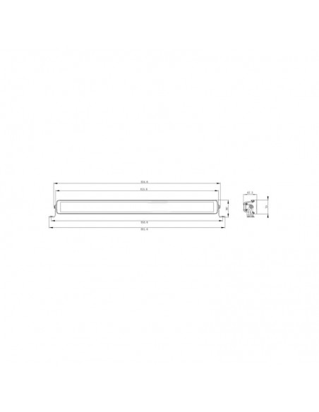barra de luz de trabajo led, 300 w, 25200 lm, rectangular, 12/24 v, blanco/naranja, 815 x 70 x 67 mm enchufe deutsch, ha