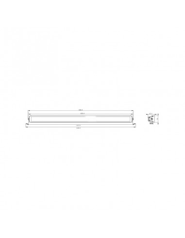barra de luz de trabajo led, 400 w, 33600 lm, rectangular, 12/24 v, blanco/naranja, 1076 x 70 x 67 mm haz de luz combina