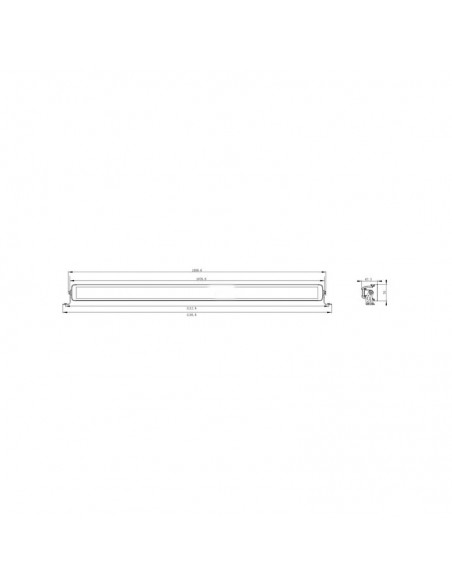 barra de luz de trabajo led, 400 w, 33600 lm, rectangular, 12/24 v, blanco/naranja, 1076 x 70 x 67 mm haz de luz combina