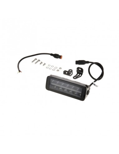 barra de luz de trabajo led, 60 w, 5040 lm, rectangular, 12/24 v, blanco/naranja, 204 x 70 x 67 mm enchufe deutsch, haz
