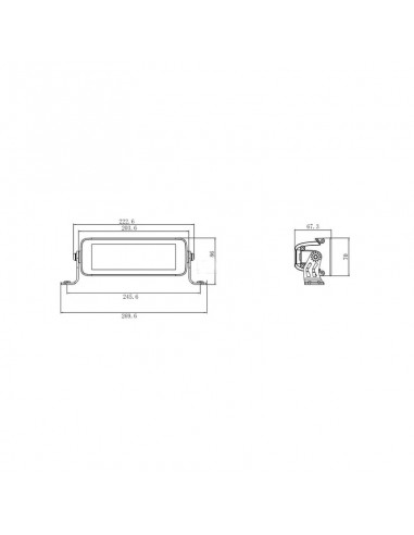 barra de luz de trabajo led, 60 w, 5040 lm, rectangular, 12/24 v, blanco/naranja, 204 x 70 x 67 mm enchufe deutsch, haz