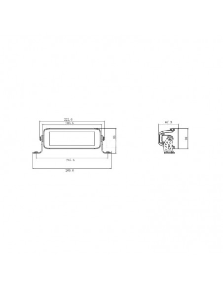 barra de luz de trabajo led, 60 w, 5040 lm, rectangular, 12/24 v, blanco/naranja, 204 x 70 x 67 mm enchufe deutsch, haz