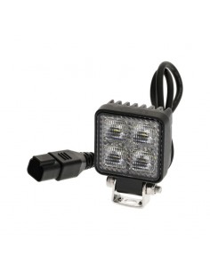 faro de trabajo led, 12 w, 1200 lm, cuadrado, 12/24 v, blanco, 53,7 x 75,5 x 32,3 mm enchufe deutsch, luz de proyección,