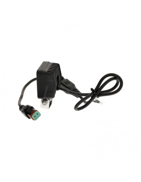 faro de trabajo led, 12 w, 1200 lm, cuadrado, 12/24 v, blanco, 53,7 x 75,5 x 32,3 mm enchufe deutsch, luz de proyección,