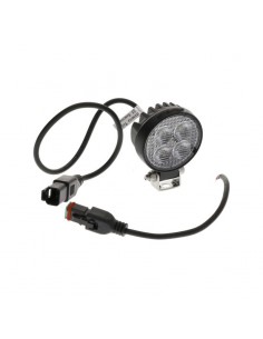 faro de trabajo led, 12 w, 1200 lm, redondo, 12/24 v, blanco, 65,7 x 85,8 x 35 mm enchufe deutsch, luz de proyección, 8