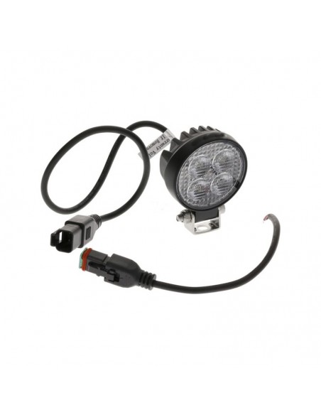 faro de trabajo led, 12 w, 1200 lm, redondo, 12/24 v, blanco, 65,7 x 85,8 x 35 mm enchufe deutsch, luz de proyección, 8