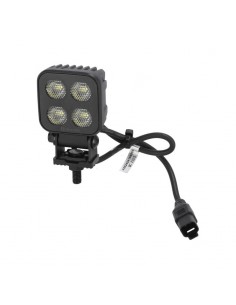 faro de trabajo led, 40 w, 2650 lm, cuadrado, 12/24 v, blanco, 70,1 x 126,6 x 49,7 mm, enchufe deutsch, luz de proyecció