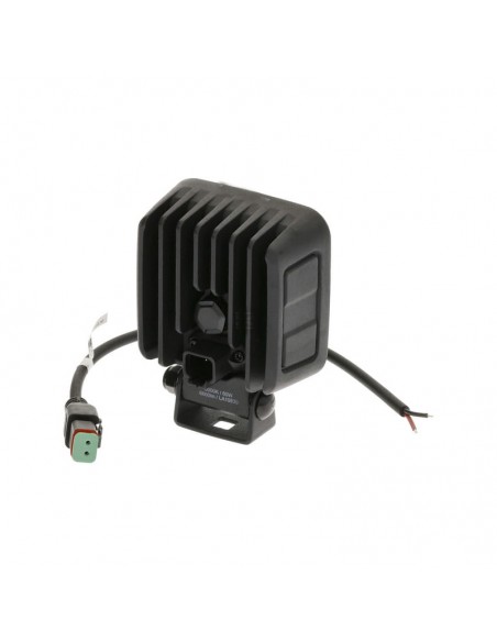 faro de trabajo led, 60 w, 6600 lm, cuadrado, 12/24 v, blanco, 92 x 109,5 x 51,1 mm enchufe deutsch, luz de proyección,