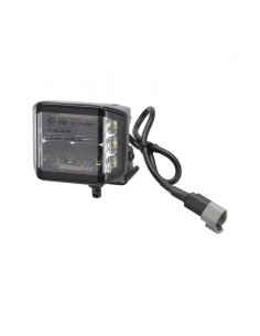 faro de trabajo led, 70w, 8400 lm, cuadrado, 12/24v, blanco/naranja, 97x77x75 mm enchufe deutsch, proyector, 10led's