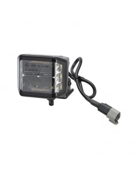 faro de trabajo led, 70w, 8400 lm, cuadrado, 12/24v, blanco/naranja, 97x77x75 mm enchufe deutsch, proyector, 10led's