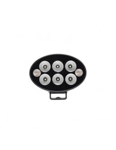 luz de trabajo + advertencia naranja led, 36w, 3500lm, oval, 12/24v, 155x105x58mm, proyector, 6+2 led's, serie black