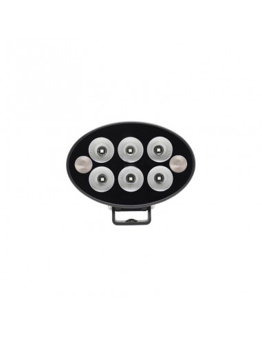 luz de trabajo + advertencia naranja led, 36w, 3500lm, oval, 12/24v, 155x105x58mm, proyector, 6+2 led's, serie black