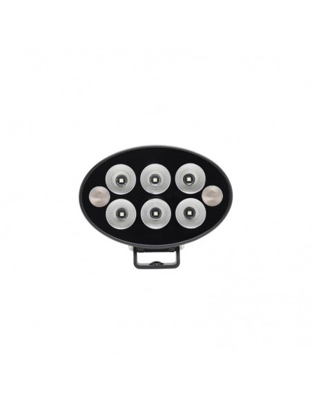 luz de trabajo + advertencia naranja led, 36w, 3500lm, oval, 12/24v, 155x105x58mm, proyector, 6+2 led's, serie black