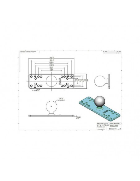 consola 6-1/4" x 2", bola c/1.5"