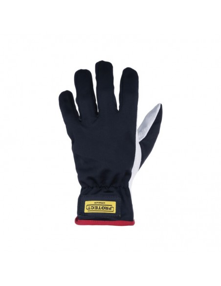 Guantes de montaje de piel de cabra 1.015, negro/blanco, cuero/poliéster, talla M (8)