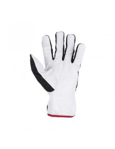 Guantes de montaje de piel de cabra 1.015, negro/blanco, cuero/poliéster, talla M (8)