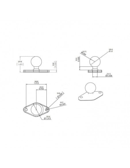 base romboidal bola b/1"