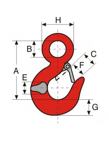 WA30S - Gancho Anilla + Seguridad 7 mm.