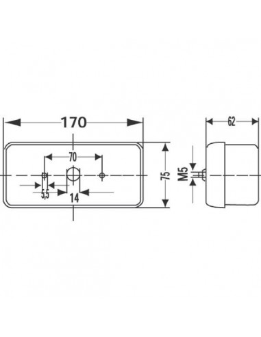 2SD002582021 - Luz Trasera Derecha Hella 170x75 mm 12/24 V 2SD002582021 - Luz Trasera Derecha Hella 170x75 mm 12/24 V