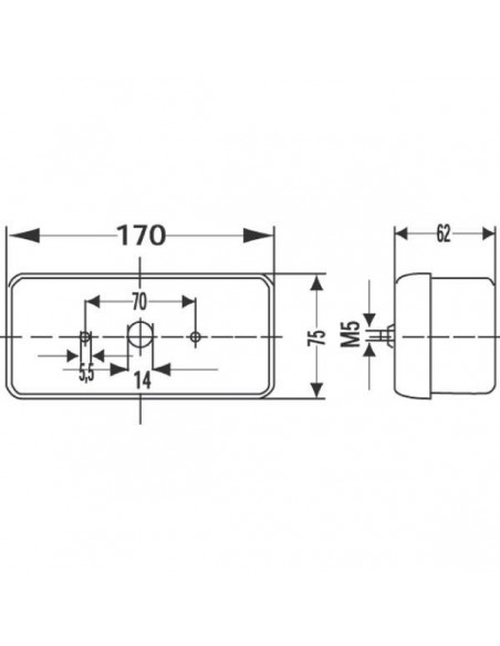 2SD002582021 - Luz Trasera Derecha Hella 170x75 mm 12/24 V 2SD002582021 - Luz Trasera Derecha Hella 170x75 mm 12/24 V