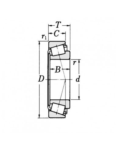 30208GP - Rodamiento de Rodillos Cónicos 40x80x18