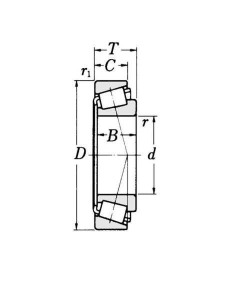 30208GP - Rodamiento de Rodillos Cónicos 40x80x18