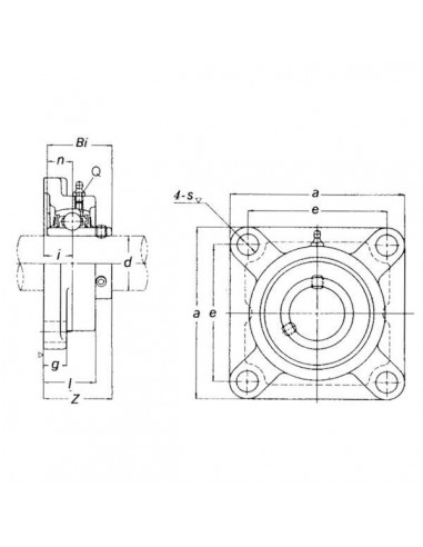UCF206GP - Rodamiento para Brida Cuadrada Completa 108x108 mm.