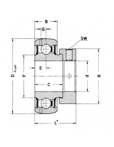 GRAE40NPPB - Rodamiento de Enganche 40x80 mm.