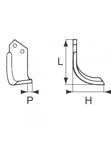 MA0500078GN - Kverneland Cuchilla fresadora Izquierda Maletti