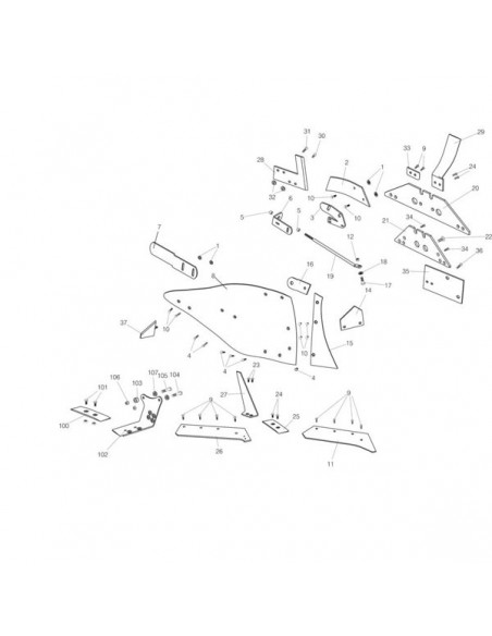 KK073800R - Kverneland Soporte Derecho Vertedera KK073800R - Kverneland Soporte Derecho Vertedera