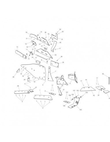 KK073260 - Kverneland Cuerpo Vertedera Derecha 12-16 No. 6