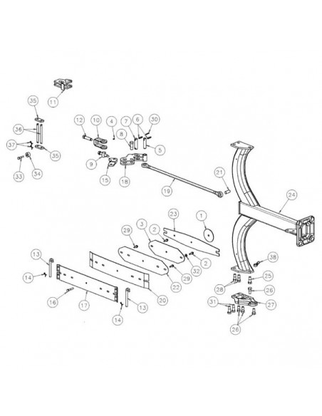 KK067059R - Kverneland Bulón 22x101 mm. Vertedera