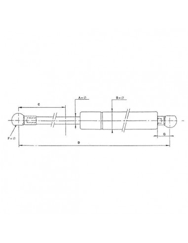 CA6195YN - Cilindro de Gas 50 cm. - 250 Newton