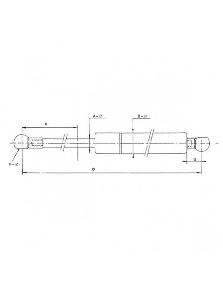 CA6195YN - Cilindro de Gas 50 cm. - 250 Newton