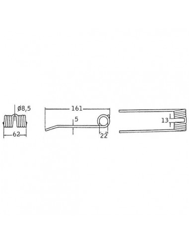 87010630N - Dientes Pick-up Strautmann Adaptable 161x62 mm.