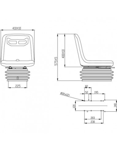 TS52000GP - Asiento Textil Suspensión Mecánica