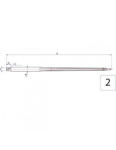 FT4501 - Diente de Cargador Frontal 45x1.250 mm. FT4501 - Diente de Cargador Frontal 45x1.250 mm.