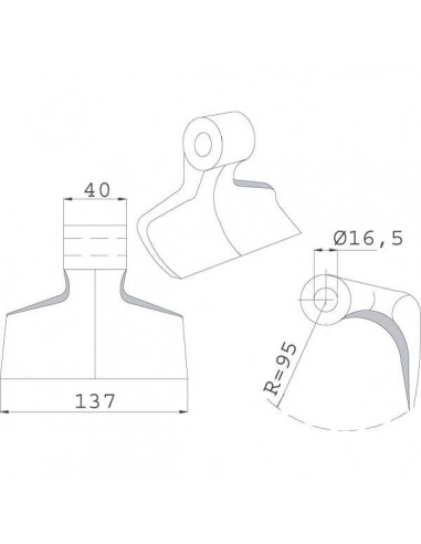 CK0950 - Martillo Berti Trituradora 137x16,5 mm.