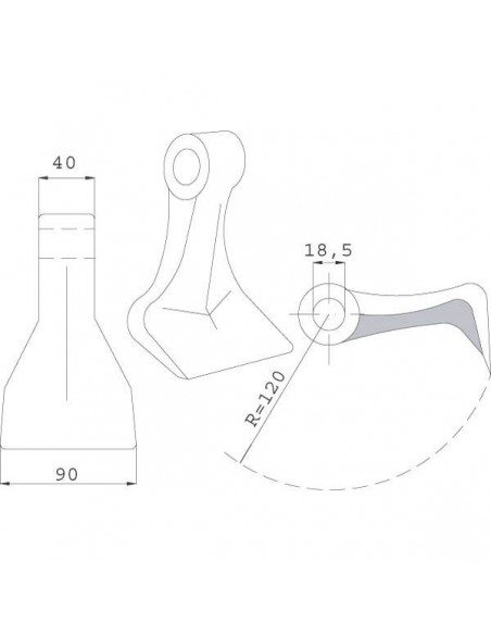 CK4630 - Martillo Lagarde Trituradora 90x18,5 mm. CK4630 - Martillo Lagarde Trituradora 90x18,5 mm.