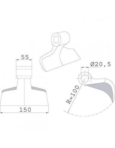 CK1170 - Martillo Agrimaster Trituradora 150x20,5 mm.