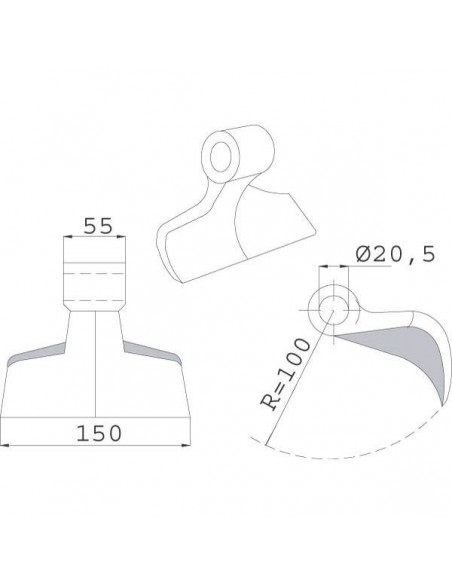 CK1170 - Martillo Agrimaster Trituradora 150x20,5 mm.