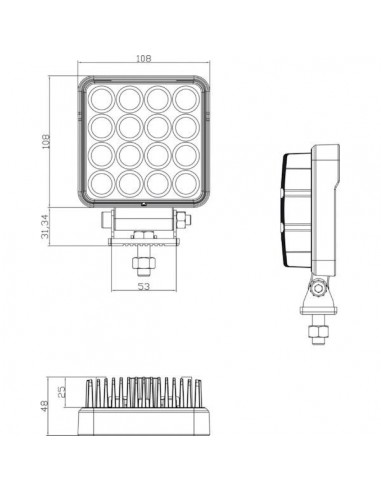 LA10023 - Faro Trabajo Cuadrado LED 3040 Luménes LA10023 - Faro Trabajo Cuadrado LED 3040 Luménes
