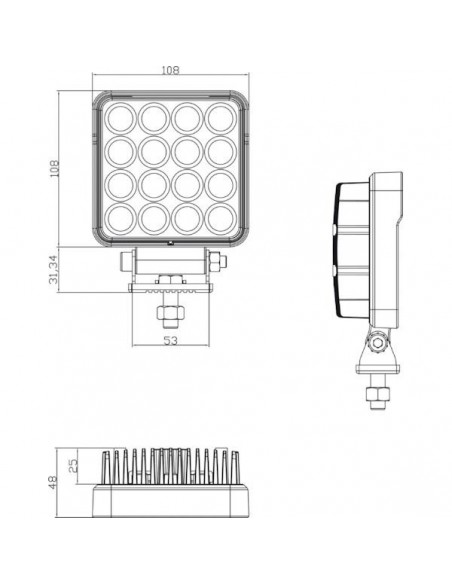 LA10023 - Faro Trabajo Cuadrado LED 3040 Luménes LA10023 - Faro Trabajo Cuadrado LED 3040 Luménes
