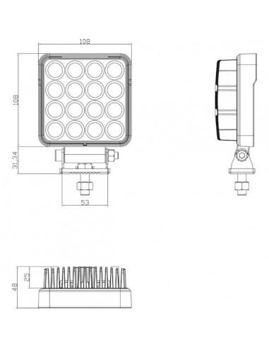LA10024 - Faro Trabajo Cuadrado LED 3040 Luménes Foco