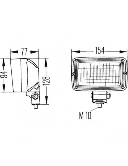 1GA006876001 - Foco Trabajo Rectángular H3 12/24V 55/70W 154x128 mm.