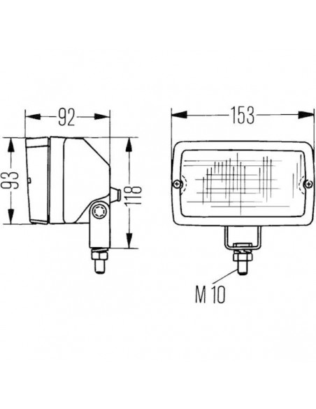1GA005060001 - Foco Trabajo Rectángular H3 12/24V 55W 153x118 mm.  1GA005060001 - Foco Trabajo Rectángular H3 12/24V 55W 153x118 mm.
