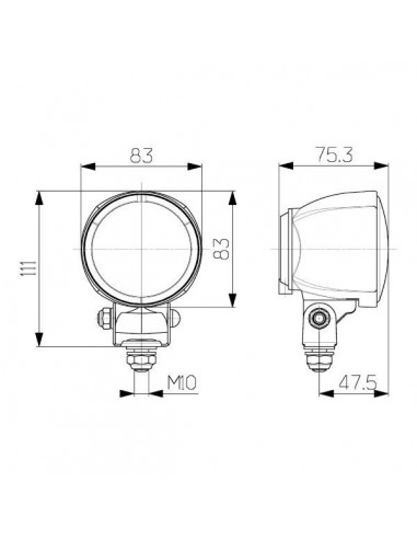 1G0996176001 - Foco Trabajo Redondo Iluminación Alrededor 12/24V 55/70W 83x111 mm.